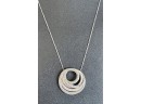 Brighton Silver Tone Necklace With Rhinestone Pendant