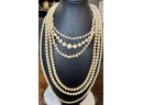 Vintage Collection Of Faux Pearls - Marvella - Japan Hook And More