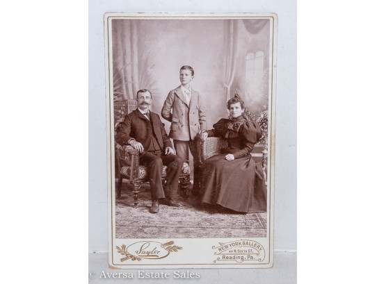 Cabinet Photo: Fabulous Victorian Family - Dad, Mom, And Son