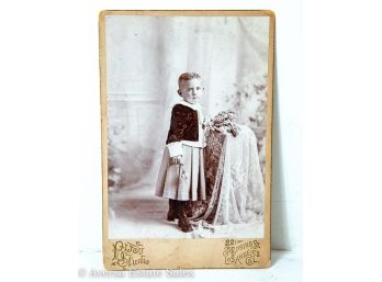 Cabinet Photo - Young Boy Dressed In His Sunday Best!