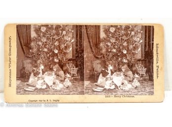 Stereoview Christmas With Our Dolls
