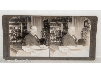Stereoview - President Grover Cleveland At His Desk