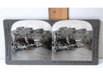 Stereoview - Native American / Pueblo Of The Taos Indians