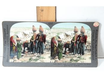 Stereoview - Hand Colored - Native Girls Of Palestine