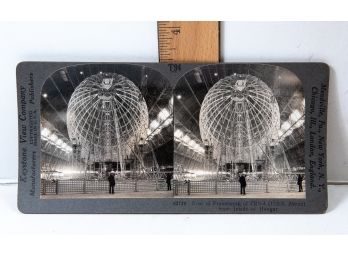 Stereoview - Framework Of The Airship ZRS-4 - USS Akron