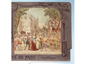 French Tissue Stereoview -  Les Theatres De Paris