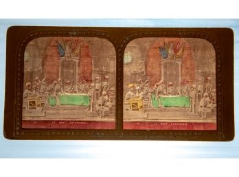 French Tissue Diableries Stereoview - Le Sort Satanique