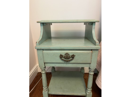 Charming Antique Painted Green Bedside Table (Sold Separate Matching Dresser And Bedside Table In This Sale)