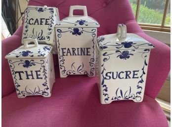 Blue & White Canisters