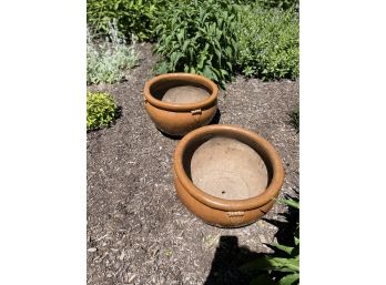 Two Garden Glazed Pots