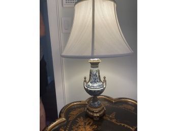 Porcelain And Brass Decorative Blue & White Lamp