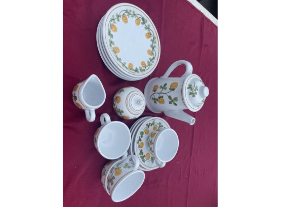 Lovely Coffee Tea Set With Dessert Or Lunch Plates