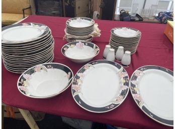 Four Piece 'China Pearl' Dinner Set For 16,  Platters, Serving Bowls, S&P Creamers & Sugar