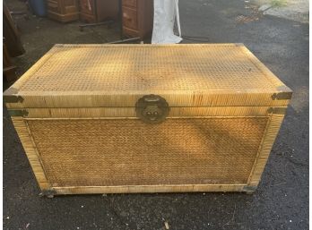 Rattan Trunk With Brass Fixtures