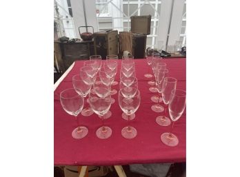 15 Wine & 6 Champagne Glasses-Peach Hue