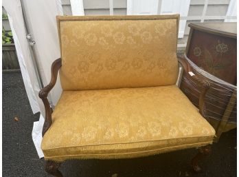 Upholstered Wood Loveseat With Nail Heads