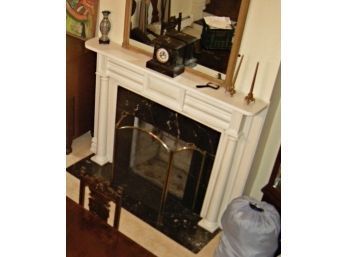 Beige Marble Fireplace **** AS IS! Some Chips & Potential Missing Pieces