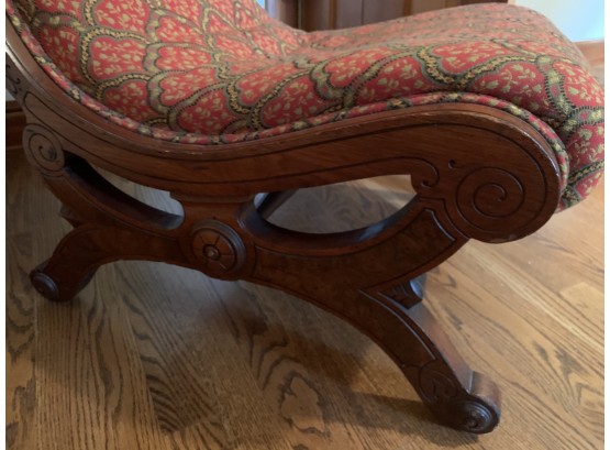 Wood Frame Upholstered Antique Arm Chair