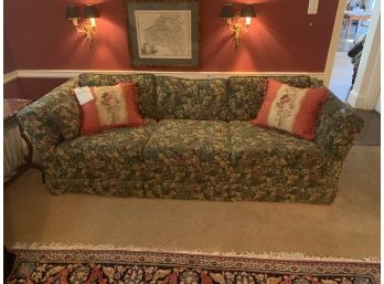 Beautiful Custom Upholstered Couch (Matching Loveseat And Aubusson Pillows In This Auction)