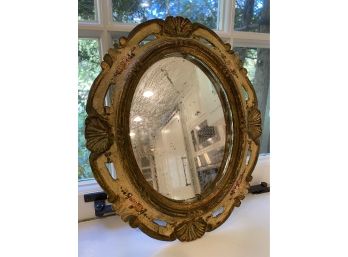 Lovely Oval Decorative Painted Wood Mirror