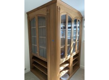 Corner Cabinet Unit With Glass Doors And Shelving