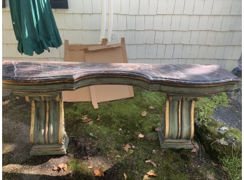 Side Table Pedestal Marble Top Table 3 Pieces