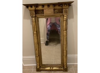 Beautiful Vintage Gilded Mirror With Great Patina And Carved Details