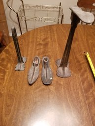 Antique Cast Iron Shoe Cobbler Mold Forms - Warranted