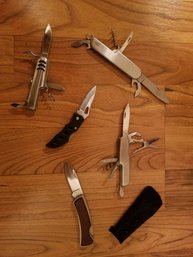 Lot Of 5 Knives - Swiss Army And Pocket Knives