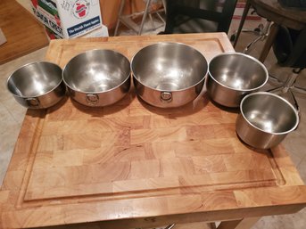 Lot Of 5 Stainless Steal Bowls