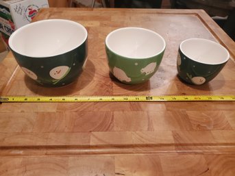 Lot Of 3 Holiday Ceramic Bowls