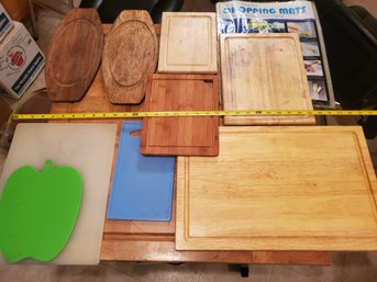 Large Lot Of Mostly Wooden Cutting Boards