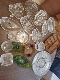 Large Lot Of Glass Serving Items
