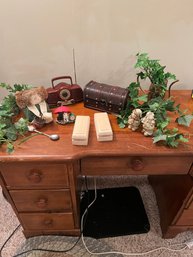 Faux Stems And Misc Home Items - Radio, Decorative Trunk, Figurines, Mini Watering Can