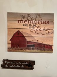 Two Rustic Wall Decor Plaques