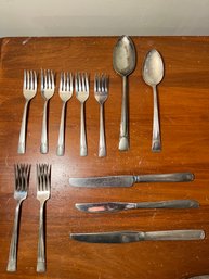 Embassy Silver Plate - Set Of 10 With 2 Misc Knives