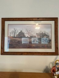 Large Peter Sculthorpe Print In Faux Wood Frame