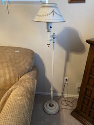 Vintage Off White Standing Floor Lamp