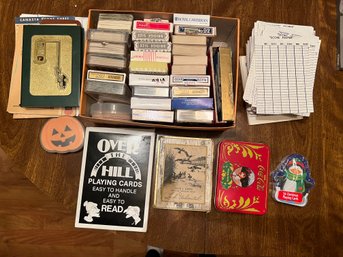 Large Lot Of Vintage Playing Cards & Score Keeping Cards