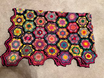 Gorgous  Multi-colored Crocheted Afghan