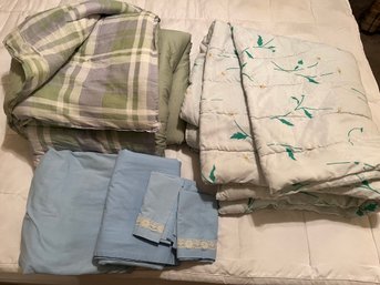 Lot Of Comforter Blankets Plus Sheet And Sham Set