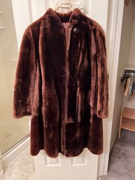 Antique Long Dark Brown Fur Coat