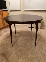 Mid Century Modern Round Laminate Dining Table With Leaf