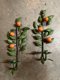 Adorable Set Of Orange Branch Wall Sconces For Candles