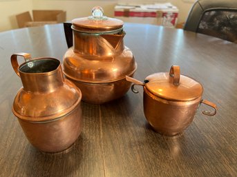 Lot Of 3 Copper Containers