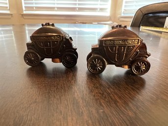 Cute Copper Carriage Salt And Pepper Shakers
