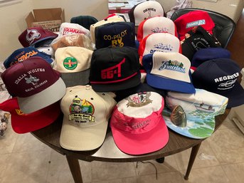 Storage Tote Full Of Vintage Truckers Hats All In Great Condition