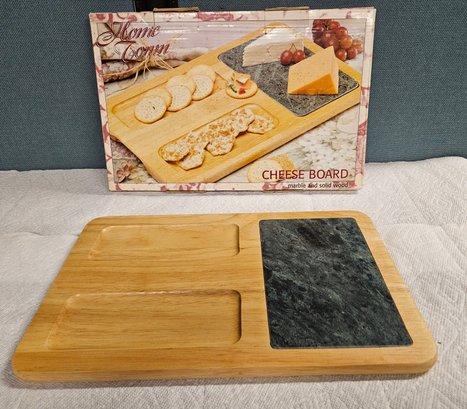 Lot 5-138 Cheese Board Marble Solid Wood (TIR)