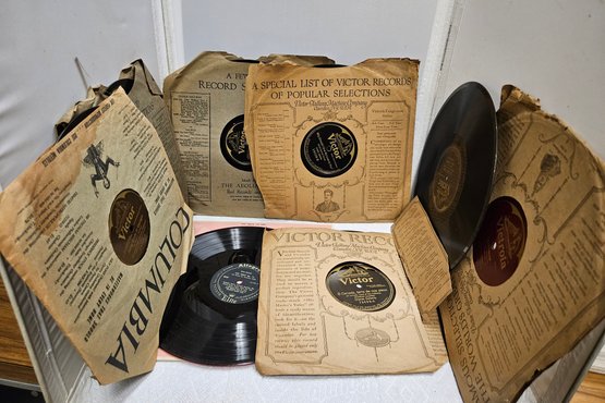 Lot 5-160 Victrola 78 Records Most 1908 (brn Shelf By Bathrm)