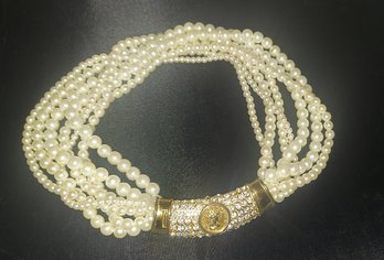 Lot 4-7 Multi-strand Twisted Faux Pearl Necklace (TDLT)